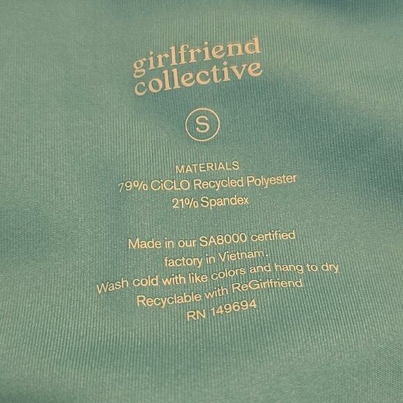 Girlfriend Collective Turquoise Athletic Hiking Side Pockets Women's Leggings S - Picture 3 of 3